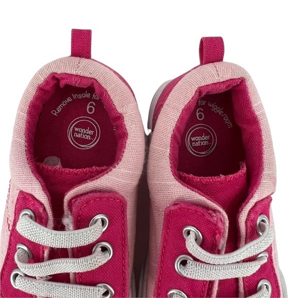 Wonder Nation Pink Hook And Loop Sneakers Size 6 Baby Girl - Picture 3 of 10
